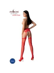 PASSION - S028 BAS ROUGES AVEC JARRETIÈRE TAILLE UNIQUE