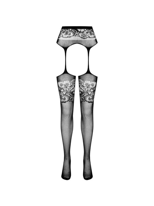 PASSION - S029 COLLANT NOIR AVEC JARRETIÈRE TAILLE UNIQUE