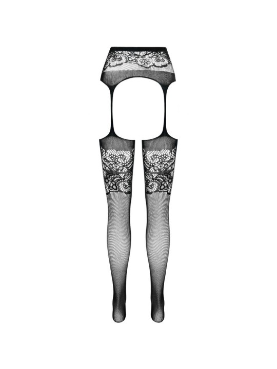 PASSION - S029 COLLANT NERO CON GIARRETTIERA TAGLIA UNICA