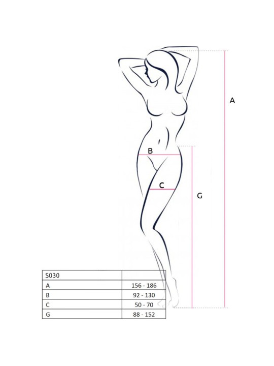 PASSION - S030 STRUMPFHOSE MIT SCHWARZEM GARTER, EINE GRÖSSE