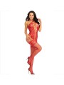 LEG AVENUE - RODE HARTEN HALTER NEK BODYSTOCKING