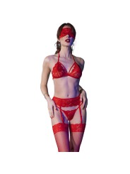 CHILIROSE - CR 4467 SET VIERTEILIG ROT L/XL