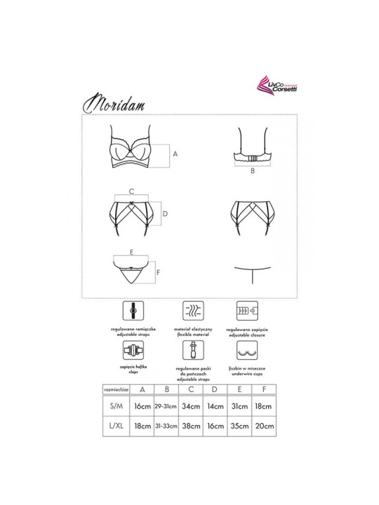 LIVCO CORSETTI FASHION - MORIDAM LC 90552 REGGISENO + REGGISENO + SLIP