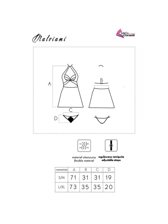 LIVCO CORSETTI FASHION - MALVIAMI LC 90625 SHIRT + PANTY BLACK L/XL