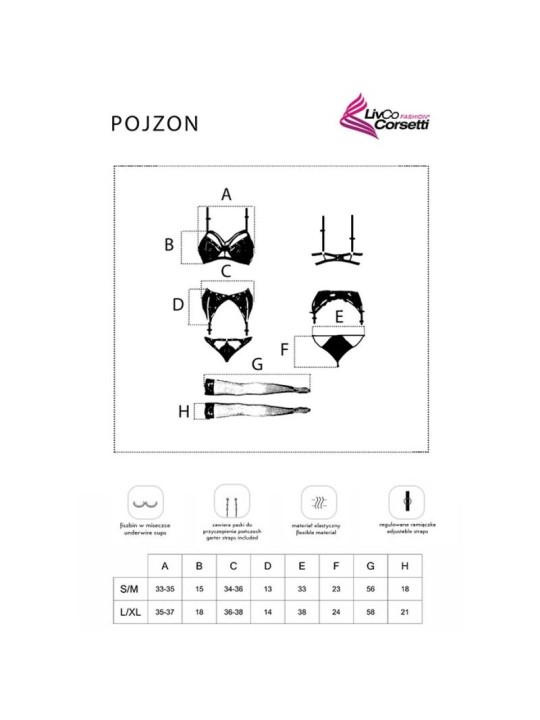 LIVCO CORSETTI FASHION - POJZON LC 90670 BH + KOUSEN + KOUSENBAND + ZW