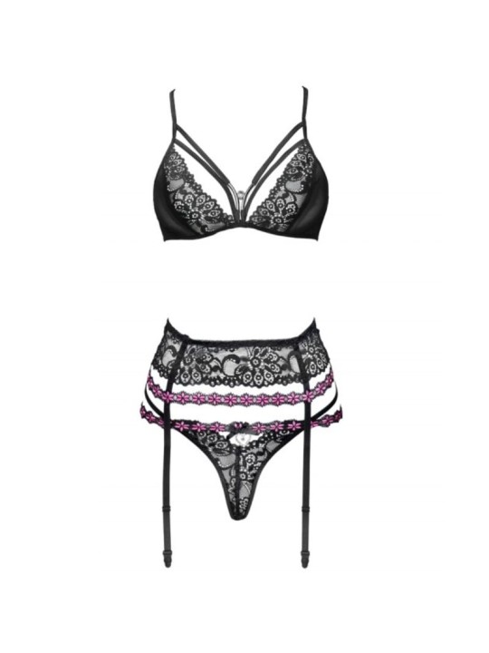 LIVCO CORSETTI FASHION - SNEHANA LC 90443 BH + KOUSENBAND + PANTY ZWAR