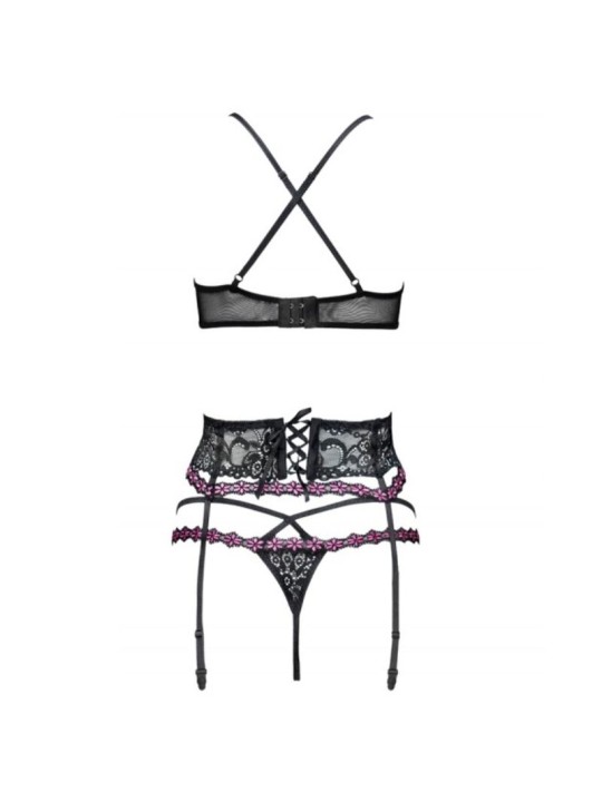 LIVCO CORSETTI FASHION - SNEHANA LC 90443 BH + KOUSENBAND + PANTY ZWAR
