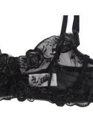 SUBBLIME - SET DE 3 PIEZAS SUJETADOR + TANGA + LIGA ESTAMPADO FLORAL N