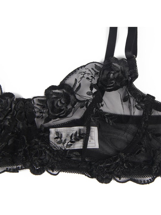 SUBBLIME - SET DE 3 PIEZAS SUJETADOR + TANGA + LIGA ESTAMPADO FLORAL N
