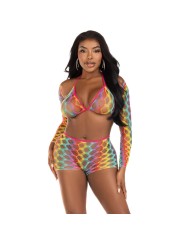 LEG AVENUE - CONJUNTO DE TRÊS PEÇAS MULTICOLOR