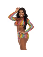 LEG AVENUE - SET TRES PIEZAS MULTICOLOR