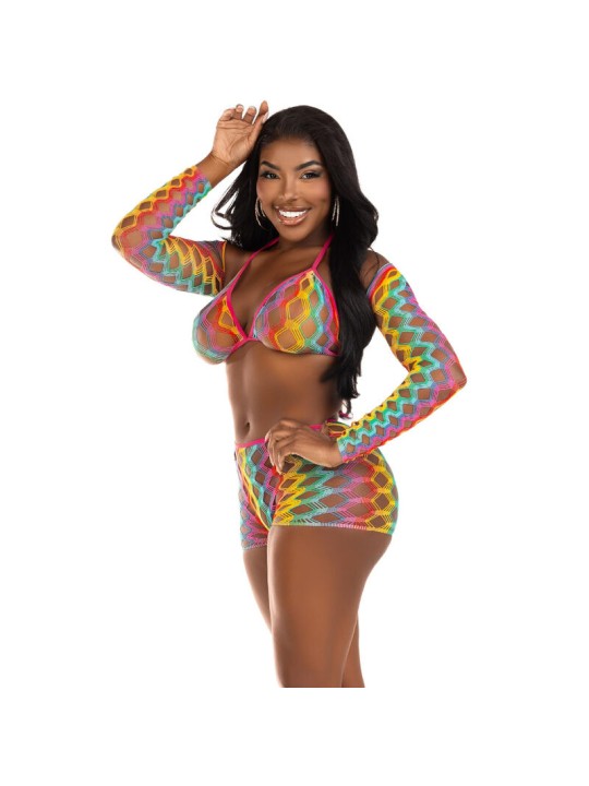 LEG AVENUE - DRIEDELIGE MULTICOLOR SET