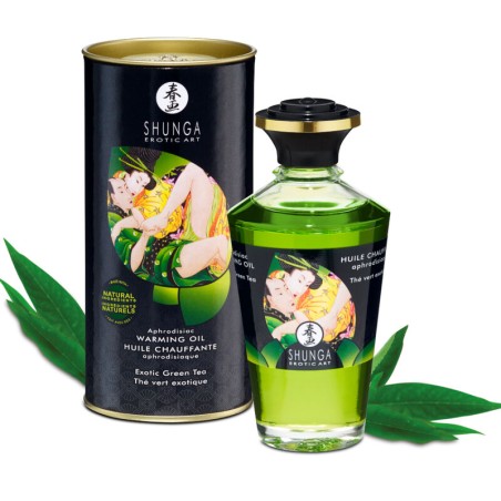 SHUNGA - ÓLEO DE MASSAGEM COM EFEITO CALOR DE CHÁ VERDE ORGÂNICO 100 M