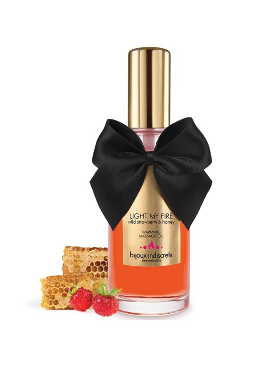BIJOUX INDISCRETS - ÃLEO DE MASSAGEM EFEITO CALOR AROMA DE MORANGO