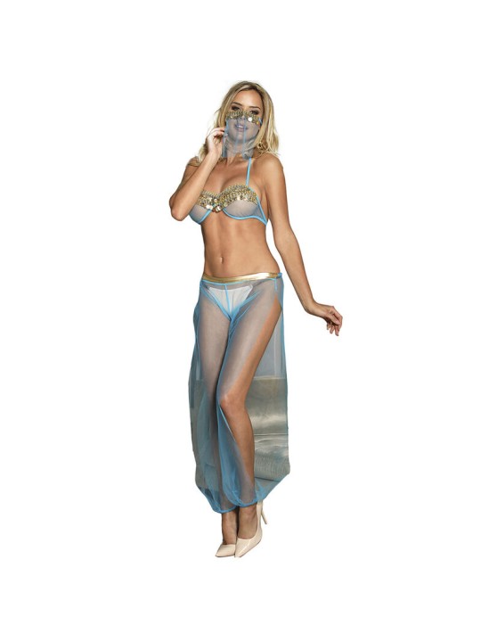 SUBBLIME - INDIEN-STIL BLAUES DESSOUS-SET L/XL