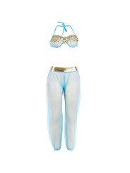 SUBBLIME - SET DI LINGERIE BLU STILE INDIA L/XL