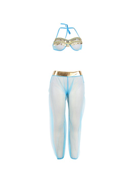 SUBBLIME - INDIEN-STIL BLAUES DESSOUS-SET L/XL