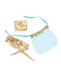 SUBBLIME - INDIEN-STIL BLAUES DESSOUS-SET L/XL