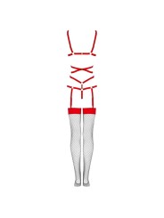 LIVCO CORSETTI FASHION - THIARA LC 20213 SET BODY + CALZE ROSSO L/XL