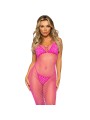 LEG AVENUE - LANGES NETZKLEID PINK EINE GRÖSSE