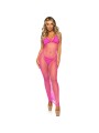 LEG AVENUE - LONG NET DRESS FUCHSIA ONE SIZE