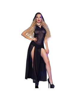 CHILIROSE - CR 4685 LONG DRESS WITH HOOD BLACK L