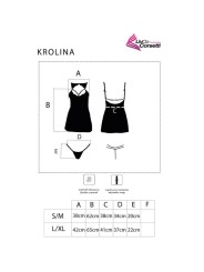 LIVCO CORSETTI FASHION - KROLINA LC 90734 CHEMISE + STRONG ZWART S/M
