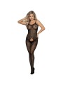 SUBBLIME - 951726 ZWARTE ELASTISCHE MESH BODYSTOCKING ZONDER KRUIS ONE