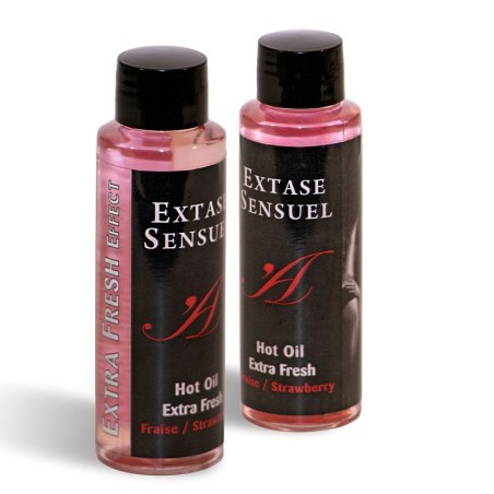 EXTASE SENSUAL - ÓLEO DE MASSAGEM COM EFEITO MORANGO EXTRA FRESCO 100 