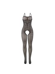 SUBBLIME - 951726 SCHWARZER ELASTISCHER NETZ-BODYSTOCKING MIT SCHRITTF