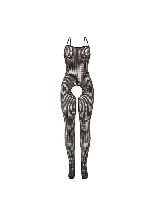 SUBBLIME - 951726 SCHWARZER ELASTISCHER NETZ-BODYSTOCKING MIT SCHRITTF