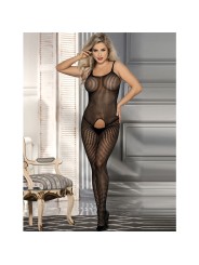 SUBBLIME - 951726 SCHWARZER ELASTISCHER NETZ-BODYSTOCKING MIT SCHRITTF