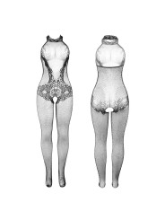 SUBBLIME - 951801 BODYSTOCKING CROTCHLESS DE REJILLA Y ENCAJE CON CUEL