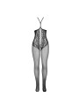SUBBLIME - 951849 BODYSTOCKING RÉSILLE OUVERT ET COL LICOU NOIR TAILLE