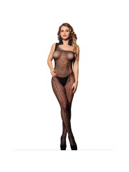 SUBBLIME - 952037 ONE SHOULDER FISHNET BODYSTOCKING WITH DIAMONDS BLAC