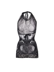 SUBBLIME - 952075 ROBE COURTE EN RÉSILLE AVEC DÉTAIL DOS ET COEUR NOIR