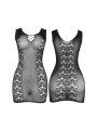 SUBBLIME - 952167 KURZER ELASTISCHER NETZ-KLEID SCHWARZ EINE GRÖSSE