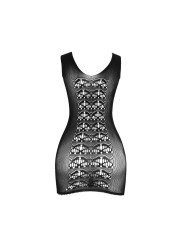 SUBBLIME - 952167 KURZER ELASTISCHER NETZ-KLEID SCHWARZ EINE GRÖSSE