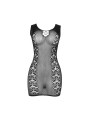 SUBBLIME - 952167 KURZER ELASTISCHER NETZ-KLEID SCHWARZ EINE GRÖSSE