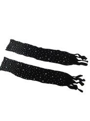 SUBBLIME - 952174 BODYSTOCKING DE REDE COM LUVAS E DIAMANTES PRETO TAM