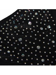 SUBBLIME - 952174 BODYSTOCKING RESILLE AVEC GANTS ET DIAMANTS NOIR TAI