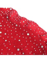 SUBBLIME - 952181 FISHNET BODYSTOCKING WITH GLOVES AND DIAMONDS RED ON