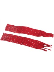 SUBBLIME - 952181 NETZ-BODYSTOCKING MIT HANDSCHUHEN UND DIAMANTEN ROT 