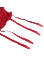 SUBBLIME - 952181 BODYSTOCKING A RETE CON GUANTI E STRASS ROSSO TAGLIA