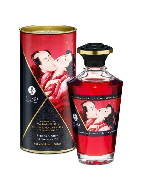 SHUNGA - WARMTE-EFFECT MASSAGEOLIE INTENSE KERSENSMAAK 100 ML