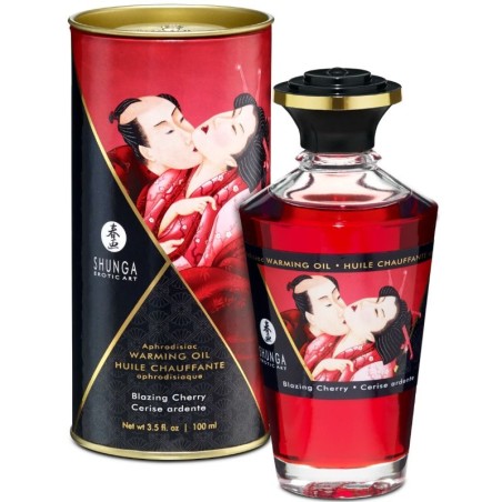 SHUNGA - WARMTE-EFFECT MASSAGEOLIE INTENSE KERSENSMAAK 100 ML