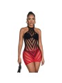 SUBBLIME - 952242 ROOD EN ZWART VERLOOP STRETCH VISNETJURK ONE SIZE
