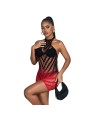 SUBBLIME - 952242 VESTITO ELASTICO A RETE DEGRADATA ROSSO E NERO TAGLI
