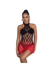 SUBBLIME - 952242 VESTIDO REDE ELSTICA DEGRADADA VERMELHA E PRETA TAMA