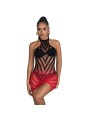 SUBBLIME - 952242 ROOD EN ZWART VERLOOP STRETCH VISNETJURK ONE SIZE